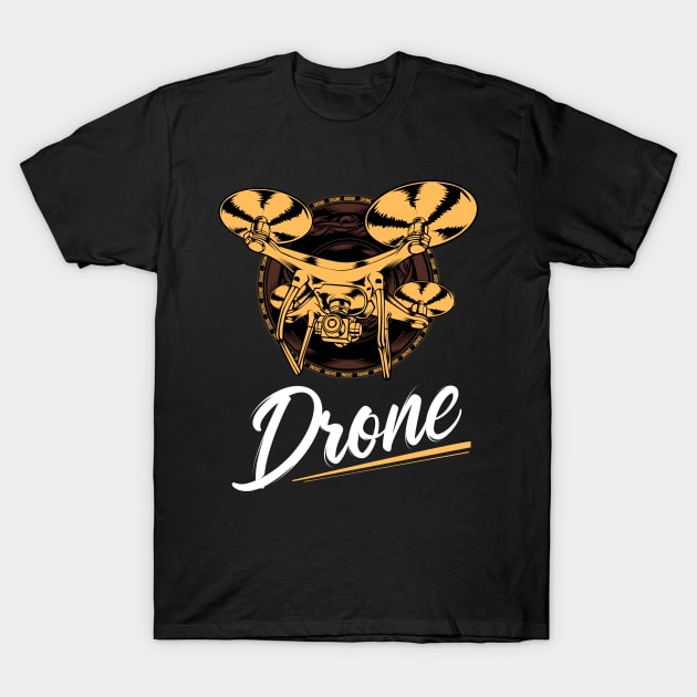 Drone - Quadcopter Drone FPV Camera Pilot T-Shirt by Lumio Gifts